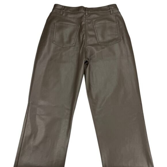 Oak+Fort Slim Fit Vegan Leather Pant In Turkish Coffee Size 0 - Picture 7 of 9